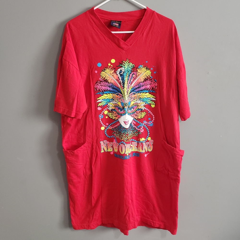 New Orleans red shirt dress